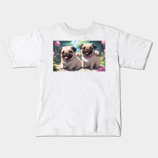 A Pair of smiling pugs Kids T-Shirt